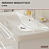 Fackelmann Milano Waschtisch (B x T: 1 073 x 543 mm, Hahnloch: Mitte, Mit Überlauf, Weiß) | BAUHAUS