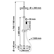 Mixomat Sistem za tuš Orlando  (Višina: 118 cm, Črna, Mat) | Tuš stebri | Tuš glave in tuš garniture | Kopalnica in sanitarije | Izdelki | BAUHAUS