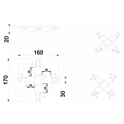 Trio Lighting DUOline Connector Kruis (l x b x h: 17 x 16 x 2 cm) | BAUHAUS