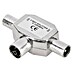 Q-Link Coax kabelverbinder Splitter 1x female 2x male 