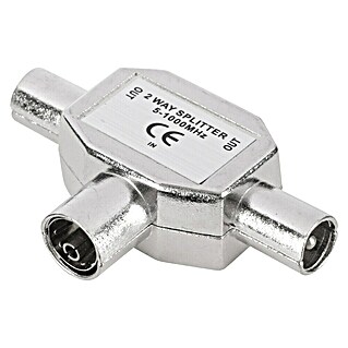 Q-Link Coax kabelverbinder Splitter 1x female 2x male (Coax-aansluiting, Metaal)