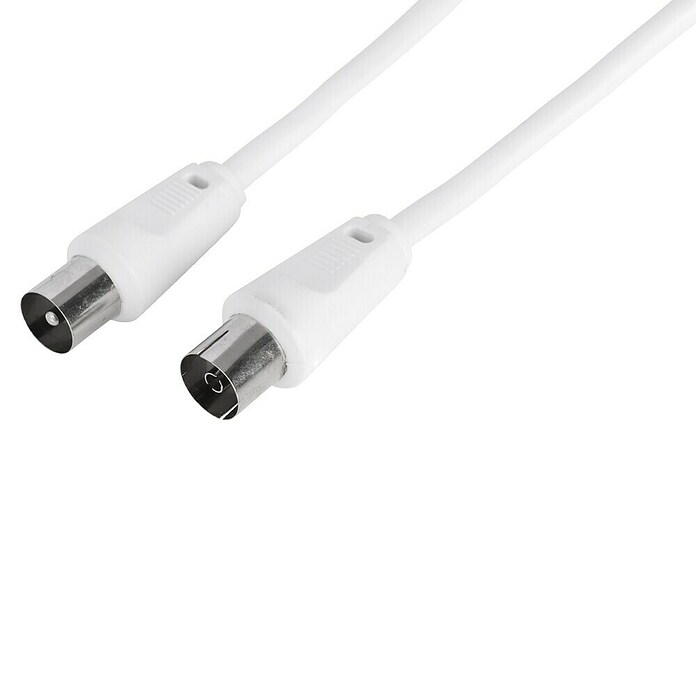 Q-Link Coaxkabel 3C2V met stekkers (Wit, 10 m) | BAUHAUS