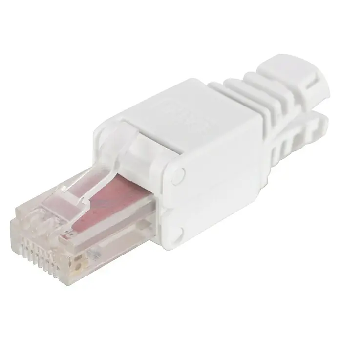Lumonic netwerkstekker RJ45 metaalstekker zonder gereedschap | Met trekontlasting en vergulde contacten I Krimpstekker voor CAT6 CAT7 CAT8.1 netwerk L