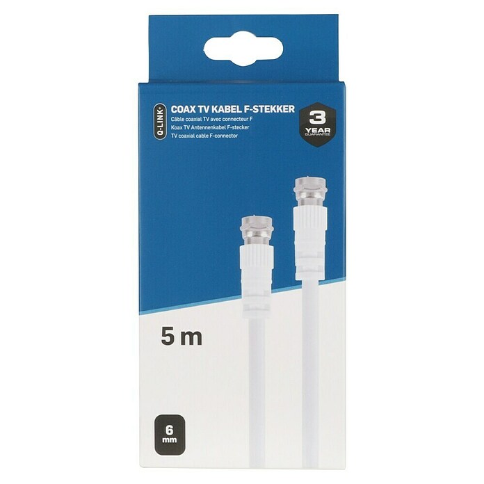 Q-Link Coaxkabel RG59 met F-connectoren (Wit, 5 m) | BAUHAUS