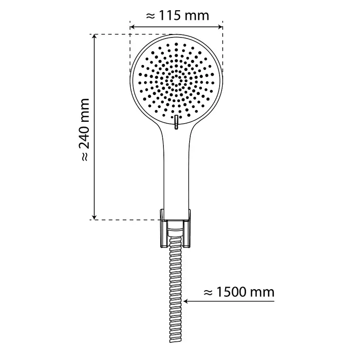 Camargue Brause-Set - Anzahl Funktionen: 3 Stk., Chrom, Glänzend - Ein schlichtes, schwarzes Rechteck, ideal als Hintergrund oder Füllmaterial für digitale Projekte. Minimalistisch und vielseitig einsetzbar.