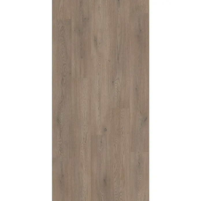 LOGOCLIC Vinto Laminat - Gimlet, Landhausdiele, 1.288 x 195 x 9 mm - Nahaufnahme eines hellbraunen Laminatbodens mit natürlicher Holzstruktur für ein gemütliches Ambiente.