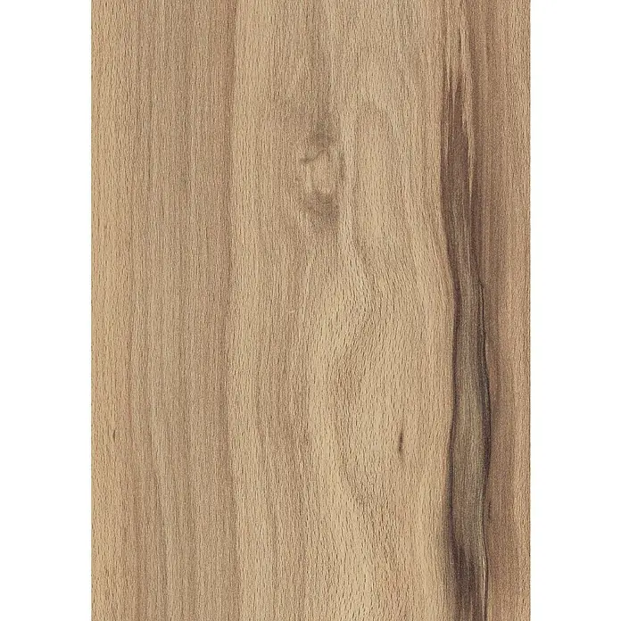 LOGOCLIC Family Laminat - Buche Varese, Landhausdiele, 1.288 x 195 x 7 mm - Nahaufnahme einer Holzoberfläche mit feiner Maserung und natürlichen Farbtönen, ideal für Möbel oder Bodenbeläge.
