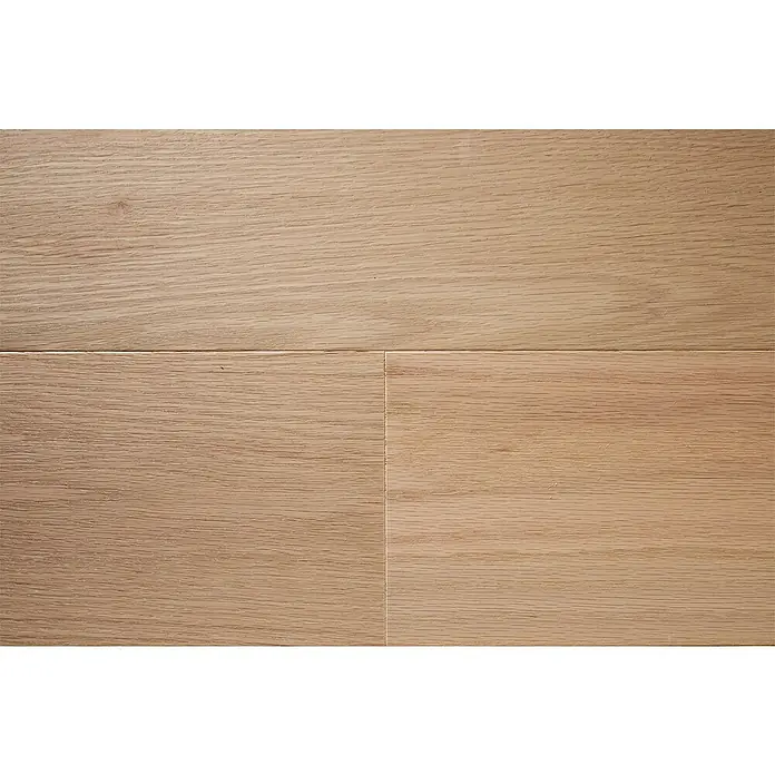 Parkett - Eiche Westerland, Landhausdiele, 1.820 x 145 x 14,2 mm - Nahaufnahme von hellem, natürlichem Eichenparkett, das die Maserung und die warmen Farbtöne des Holzes hervorhebt.