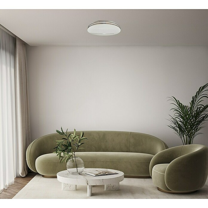 Ferotehna Okrugla stropna LED svjetiljka Narcisa  (24 W, Ø x V: 38 x 7 cm, Neutralno bijelo, Bijelo-srebrna) | BAUHAUS