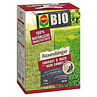 Compo Bio-Rasendünger Unkraut & Moos Nein Danke! (3 kg, Max. Anwendungsfläche: 60 m²)