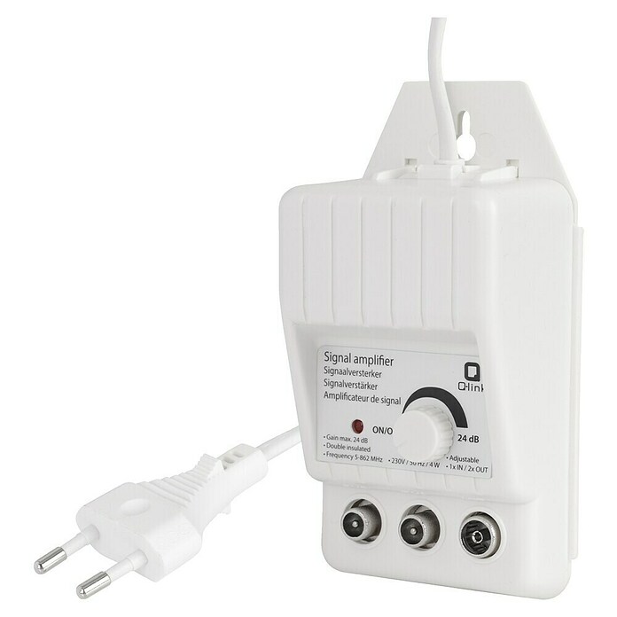 Q-Link Signaalversterker (2 x coax connector, male, 1 x coax-aansluiting) | BAUHAUS