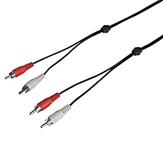 Q-Link Audiokabel RCA (4 x cinchstekker, 1,5 m, Zwart / Wit / Rood)