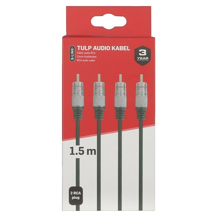 Q-Link Audiokabel RCA (4 x cinchstekker, 1,5 m, Zwart) | BAUHAUS