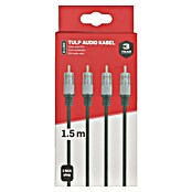 Q-Link Audiokabel RCA (4 x cinchstekker, 1,5 m, Zwart) | BAUHAUS