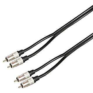 Q-Link Audiokabel RCA (4 x cinchstekker, 1,5 m, Zwart)