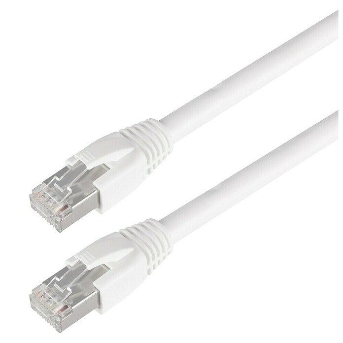 Q-Link Netwerkkabel CAT 7 en 2 x RJ45 (Wit, Tot 10 Gbit/s, 1,5 m) | BAUHAUS