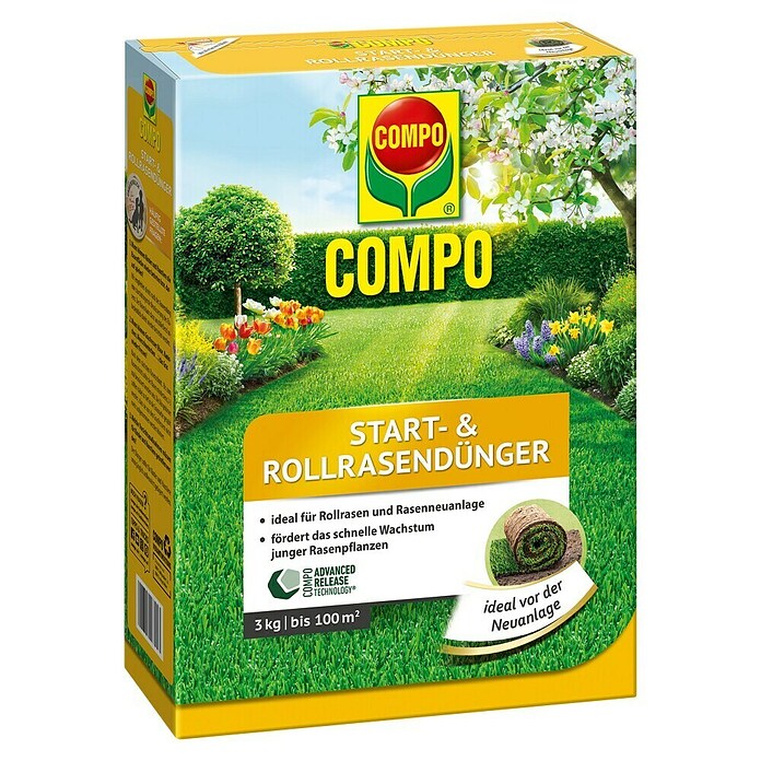 Compo Langzeitdünger Start- & Rollrasen (3 kg, Max. Anwendungsfläche: 100 m²) | BAUHAUS