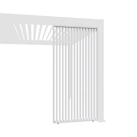Weide  Pergola Lamellenwand Weiß