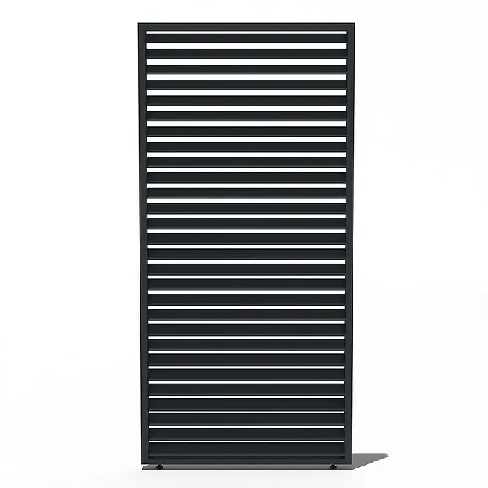 Weide Pergola Lamellenwand Anthrazit - B x T: 93 x 6 cm, Aluminium - Moderner Sichtschutz aus horizontalen Lamellen in Schwarz. Der elegante Sichtschutz bietet Privatsphäre und ist ein stilvolles Gestaltungselement für Außenbereiche.