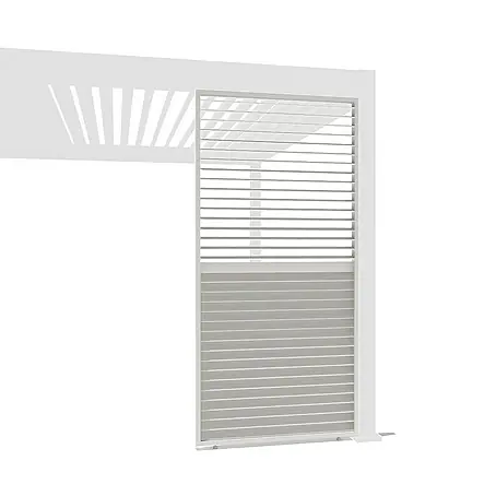 Weide  Pergola Lamellenwand Weiß