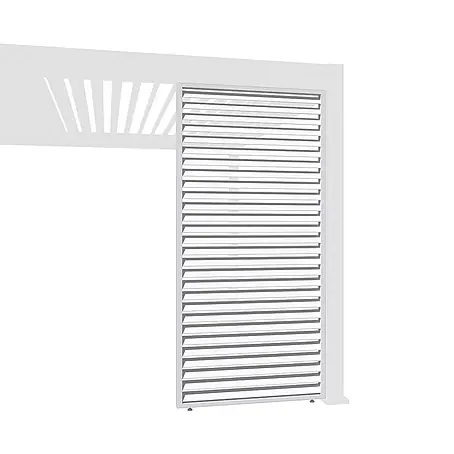 Weide  Pergola Lamellenwand Weiß