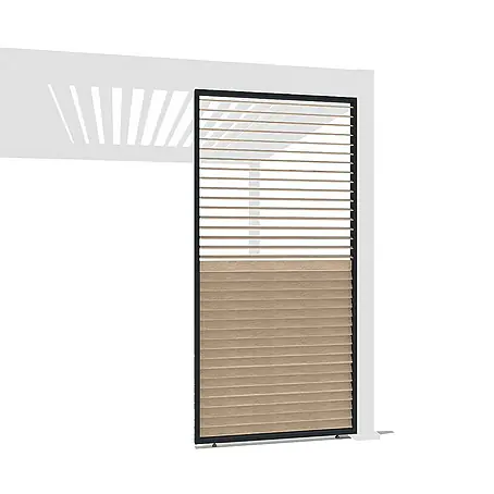 Weide  Pergola Lamellenwand Holzoptik