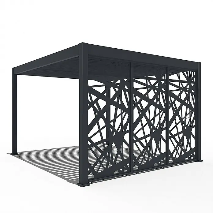Weide Pergola Seitenwand Anthrazit - B x T: 113 x 6 cm, Aluminium - Stylische Pergola mit dekorativen Seitenwänden. Die Pergola bietet Schatten und ist ein Hingucker für jeden Garten.