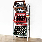 Floordirekt Getränkekistenregal Rocket (H x B x T: 115,5 x 49,5 x 32,5 cm, Traglast pro Boden: 17 kg, Anzahl Böden: 3 Stk., Stecken, Schwarz) | BAUHAUS