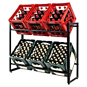Floordirekt Getränkekistenregal Kenji (H x B x T: 82 x 104 x 32 cm, Traglast pro Boden: 150 kg, Anzahl Böden: 2 Stk., Stecken, Schwarz) | BAUHAUS