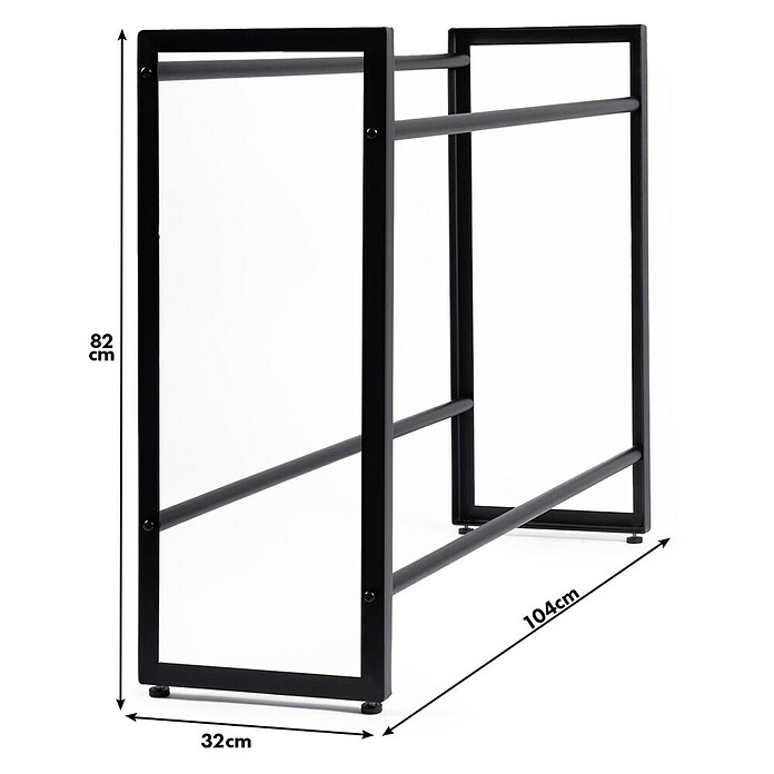 Floordirekt Getränkekistenregal Kenji (H x B x T: 82 x 104 x 32 cm, Traglast pro Boden: 150 kg, Anzahl Böden: 2 Stk., Stecken, Schwarz) | BAUHAUS