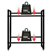 Floordirekt Getränkekistenregal Kenji (H x B x T: 79 x 70 x 32 cm, Traglast pro Boden: 150 kg, Anzahl Böden: 2 Stk., Stecken, Schwarz) | BAUHAUS