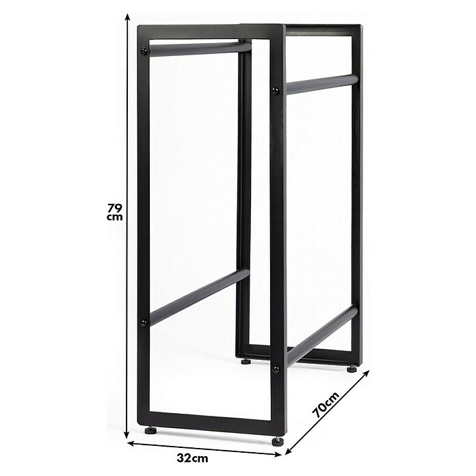 Floordirekt Getränkekistenregal Kenji (H x B x T: 79 x 70 x 32 cm, Traglast pro Boden: 150 kg, Anzahl Böden: 2 Stk., Stecken, Schwarz) | BAUHAUS
