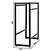 Floordirekt Getränkekistenregal Kenji (H x B x T: 79 x 70 x 32 cm, Traglast pro Boden: 150 kg, Anzahl Böden: 2 Stk., Stecken, Schwarz) | BAUHAUS