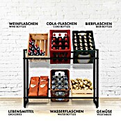 Floordirekt Getränkekistenregal Kenji (H x B x T: 79 x 70 x 32 cm, Traglast pro Boden: 150 kg, Anzahl Böden: 2 Stk., Stecken, Schwarz) | BAUHAUS