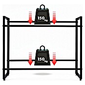 Floordirekt Getränkekistenregal Kenji (H x B x T: 82 x 104 x 32 cm, Traglast pro Boden: 150 kg, Anzahl Böden: 2 Stk., Stecken, Schwarz) | BAUHAUS