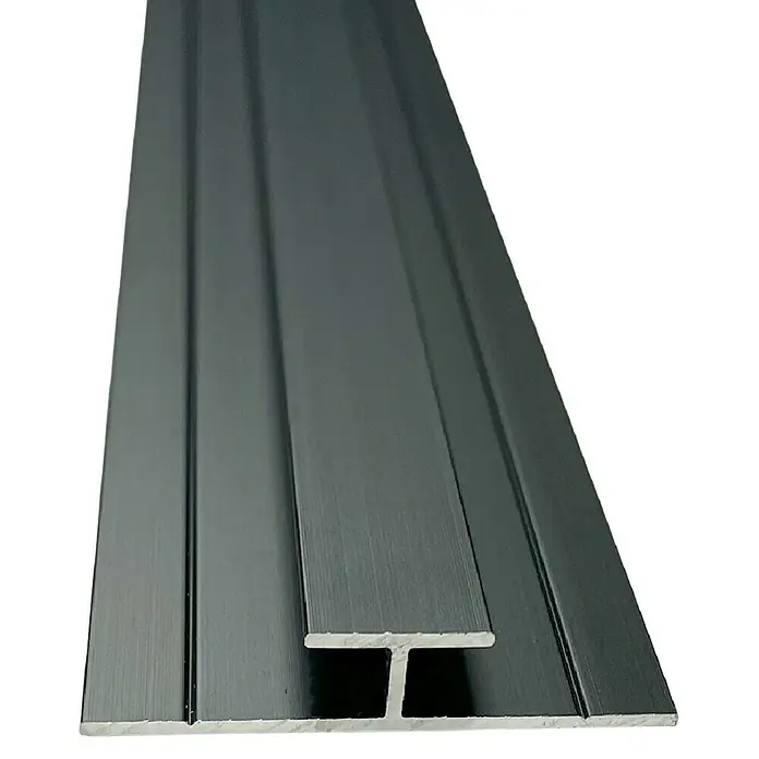 Wetwall Wandpaneel H-Verbindung-Profil - 244 x 2,2 x 1,1 cm, Schwarz - Graues Fassadenprofil aus Aluminium mit Nut- und Federverbindung für eine moderne und langlebige Fassadengestaltung.