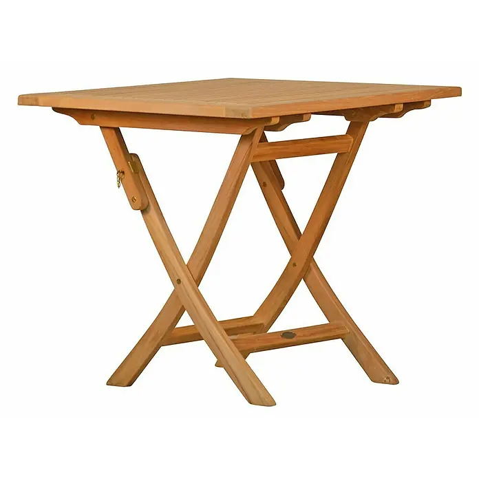 Kai Wiechmann Gartentisch - L x B x H: 80 x 80 x 75 cm, Teakholz, Quadratisch, Naturbelassen - Quadratischer, klappbarer Holzgartentisch für den Außenbereich, ideal für kleine Balkone und Terrassen.
