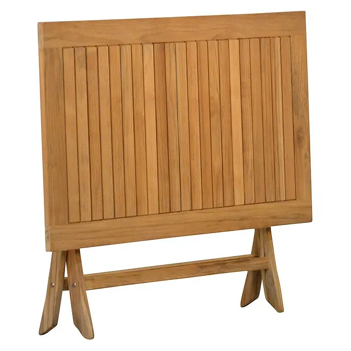 Kai Wiechmann Gartentisch - L x B x H: 120 x 70 x 75 cm, Teakholz, Rechteckig, Naturbelassen - Holzklapptisch. Ein kompakter und praktischer Holzklapptisch, ideal für kleine Räume oder den Einsatz im Freien, leicht zu verstauen und zu transportieren.