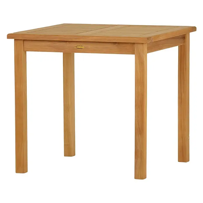 Kai Wiechmann Gartentisch - L x B x H: 80 x 80 x 75 cm, Teakholz, Quadratisch, Naturbelassen - Quadratischer Holztisch mit schlichtem Design, ideal für den Innen- und Außenbereich. Robuste Konstruktion und natürliche Holzfarbe.