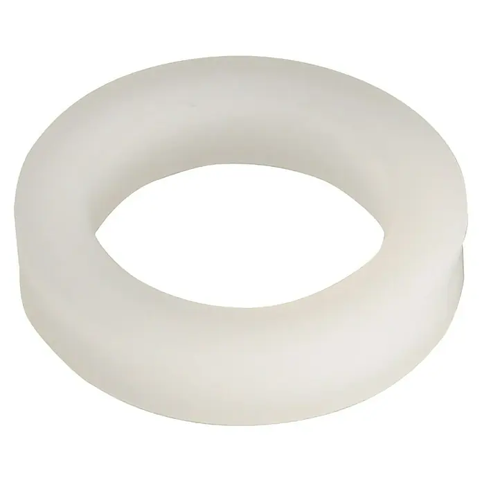 Dörner & Helmer Distanzscheibe - Geeignet für: Achsdurchmesser 20 mm - Nahaufnahme eines einzelnen, weißen O-Rings. Das Produkt ist vor einem schwarzen Hintergrund isoliert und die Textur ist glatt.
