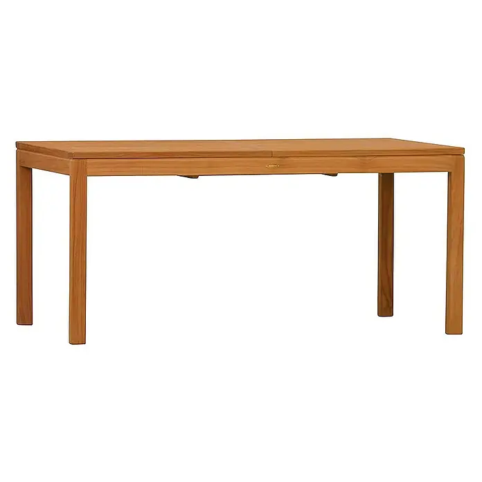 Kai Wiechmann Gartentisch - L x B x H: 165 x 90 x 76 cm, Teak, Rechteckig, Naturbelassen - Ein ausziehbares Tisch aus Teakholz, ideal für den Garten oder die Terrasse, präsentiert mit seiner warmen Holzfarbe und schlichtem Design.