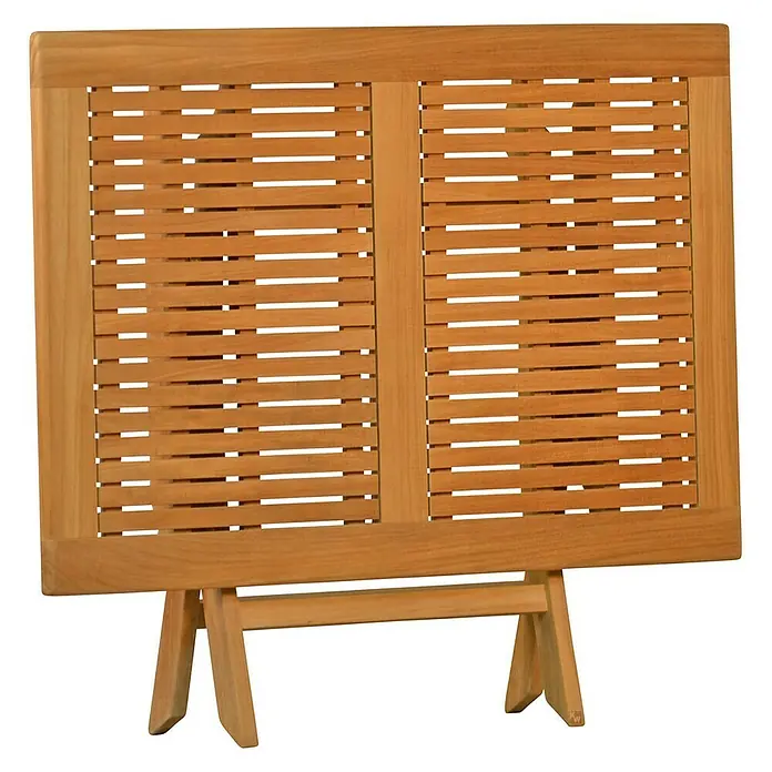 Kai Wiechmann Gartentisch - Teakholz, Rechteckig, Naturbelassen - Ein rechteckiger, klappbarer Holz-Tisch mit Lattenstruktur, ideal für den Balkon oder die Terrasse. Der Tisch ist platzsparend und praktisch.