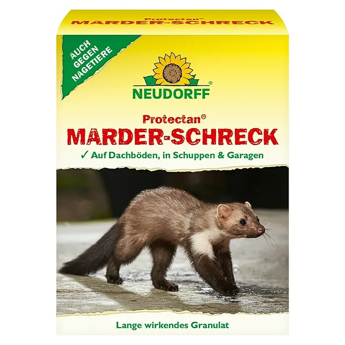Neudorff Protectan Marder-Schreck - 200 g - Produktbild von Protectan Marder-Schreck, ein Granulat zur Marderabwehr auf Dachböden, in Schuppen und Garagen, auch gegen Nagetiere wirksam.