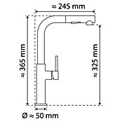 Slavina za sudoper Monza  (Visina: 36,5 cm, Crna, Mat) | BAUHAUS