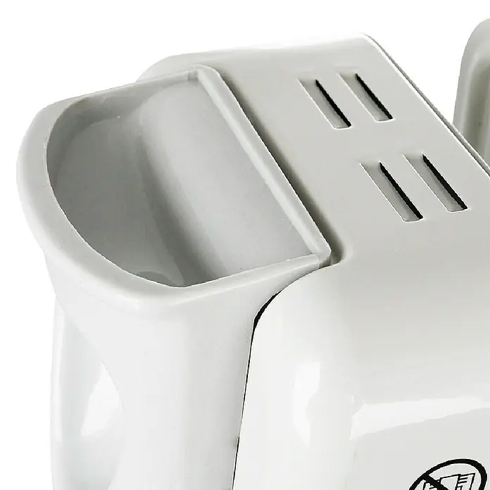 Emerio Ölradiator - 2.500 W, Raumgröße bis ca. 25 m², Weiß - Detailaufnahme eines weißen Produkts mit Schlitzen und einer Art Behälter, möglicherweise ein Haushaltsgerät.