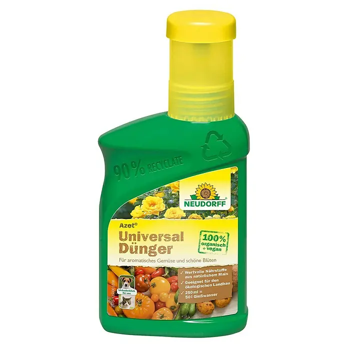 Neudorff Azet Universaldünger - 250 ml - Bild einer Flasche Neudorff Azet Universal Dünger, ein organischer und veganer Universaldünger.