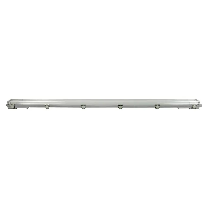 E2 elektro LED-Feuchtraumlichtleiste Classic Power - L x B x H: 128,3 x 8,8 x 5,2 cm, Lichtfarbe: Neutralweiß, 36 W, IP65 - Hier ist ein Blick auf einen großen, versilberten Tank mit Halterungen, der sich ideal für die Lagerung oder den Transport eignet.