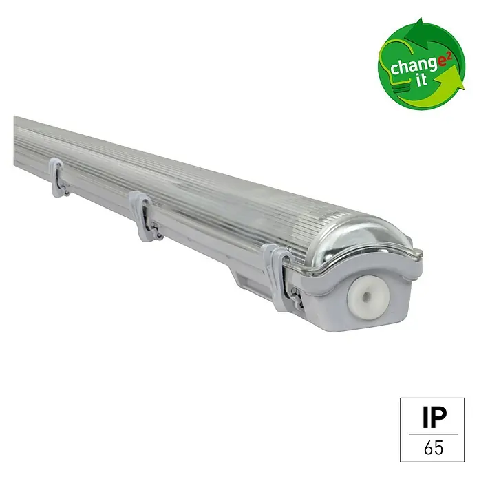 E2 elektro LED-Feuchtraumlichtleiste Classic - L x B x H: 128,3 x 7,5 x 5,2 cm, Lichtfarbe: Neutralweiß, 18 W, IP65 - Wasserdichte LED-Leuchte für Innen- und Außenbereiche. Die robuste Leuchte bietet zuverlässige Beleuchtung und ist einfach zu installieren.
