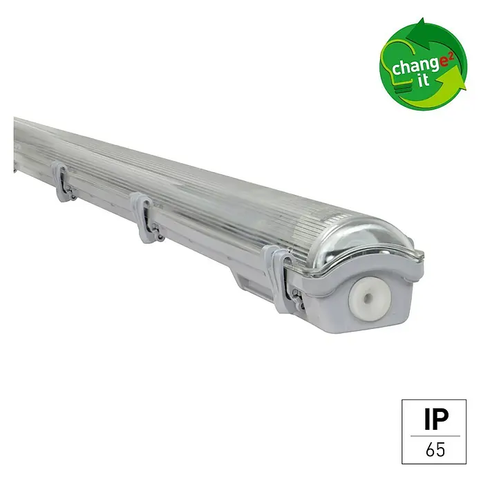 E2 elektro LED-Feuchtraumlichtleiste Classic - L x B x H: 158,3 x 7,5 x 5,2 cm, Lichtfarbe: Neutralweiß, 24 W, IP65 - Abbildung einer wasserdichten LED-Leuchte für den Außenbereich, ideal für Umgebungen, in denen Feuchtigkeit und Staub ein Problem darstellen.