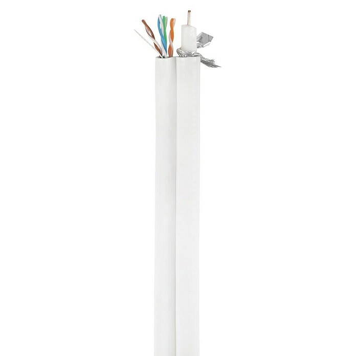 Q-Link UTP-kabel CAT 5E + RG6 (Kabellengte: 25 m, Wit) | BAUHAUS
